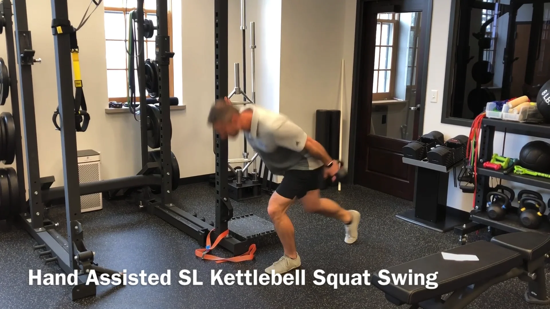 Hand Assisted SL Kettlebell Squat Swing on Vimeo