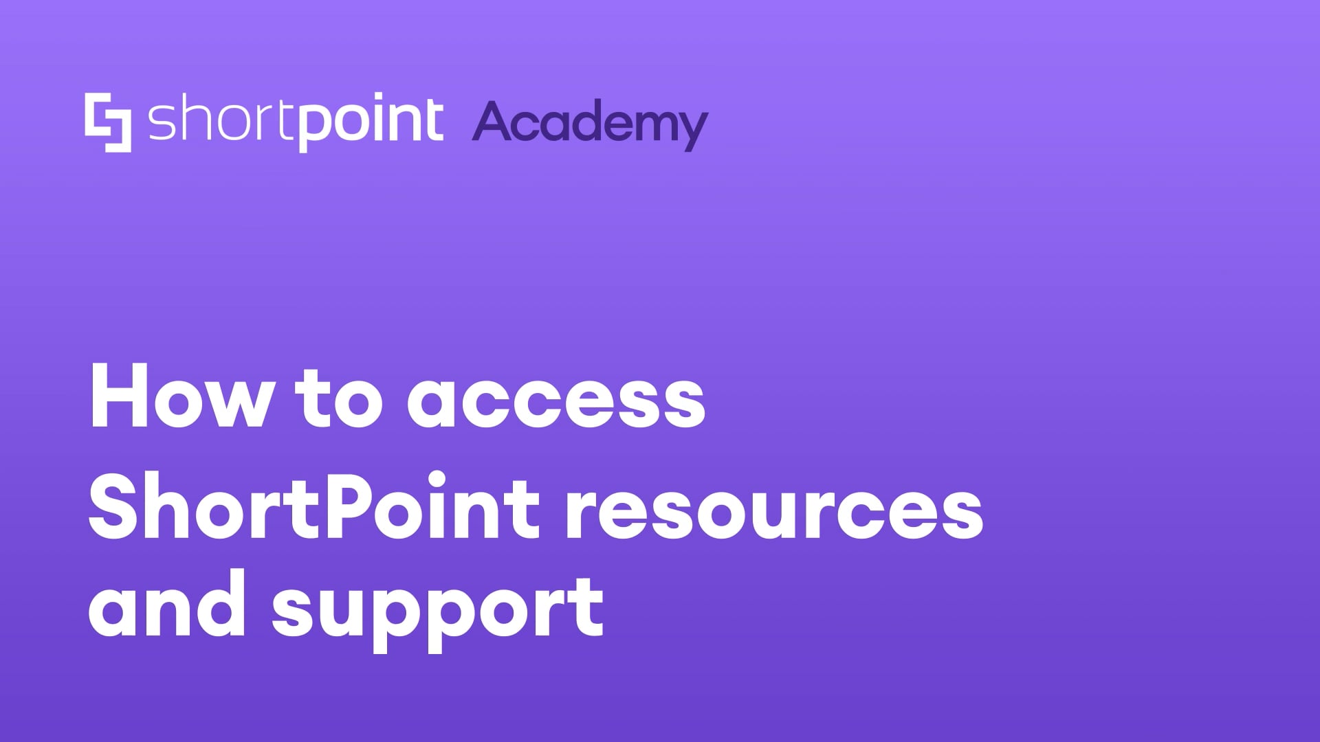 Access ShortPoint resources and support thumbnail