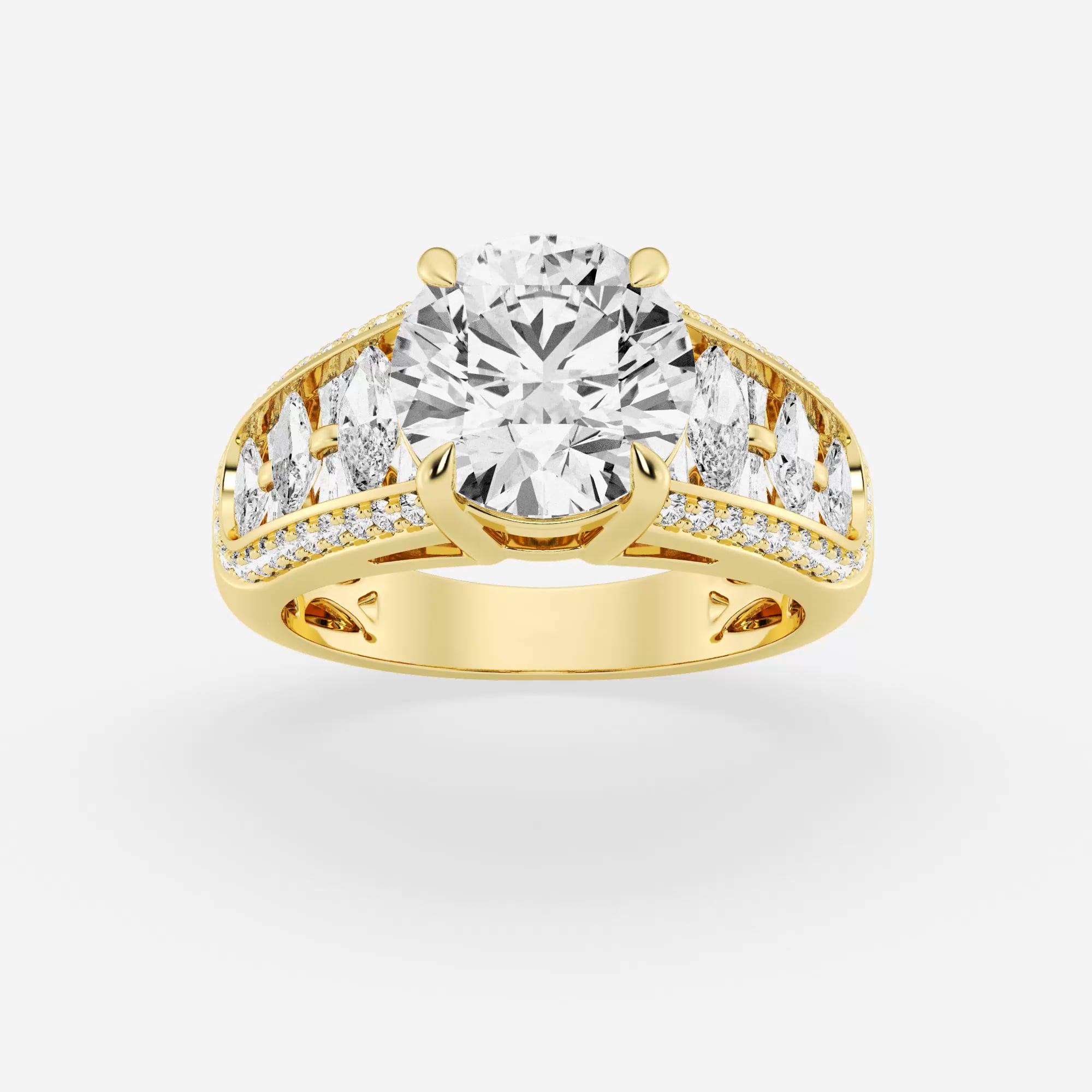 Erica 4 ctw Round Lab Grown Diamond Side Stone Engagement