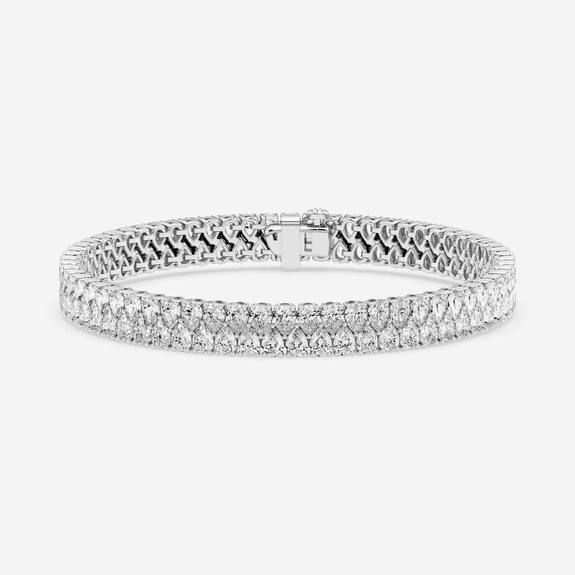 product video for 12 2/5 ctw Pear Lab Grown Diamond Double Row Interlocking Fashion Bracelet - 7 Inches