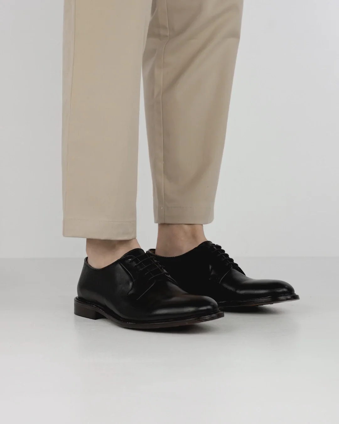 Lace-up shoes man heel cm black leather Barca Stores