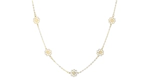 Italian 14kt Yellow Gold Flower Station Necklace