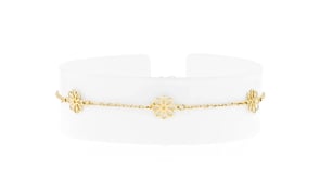 Italian 14kt Yellow Gold Flower Station Bracelet
