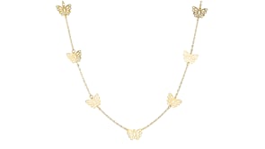 Italian 14kt Yellow Gold Butterfly Station Necklace