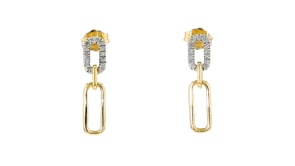 10 ct. t.w. Diamond Paper Clip Link Drop Earrings in 14kt Yellow Gold