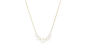 3-5.5mm Cultured Pearl Graduated Necklace in 14kt Yellow Gold