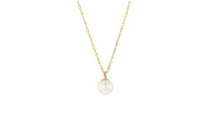 5-5.5mm Cultured Pearl Pendant Necklace in 14kt Yellow Gold