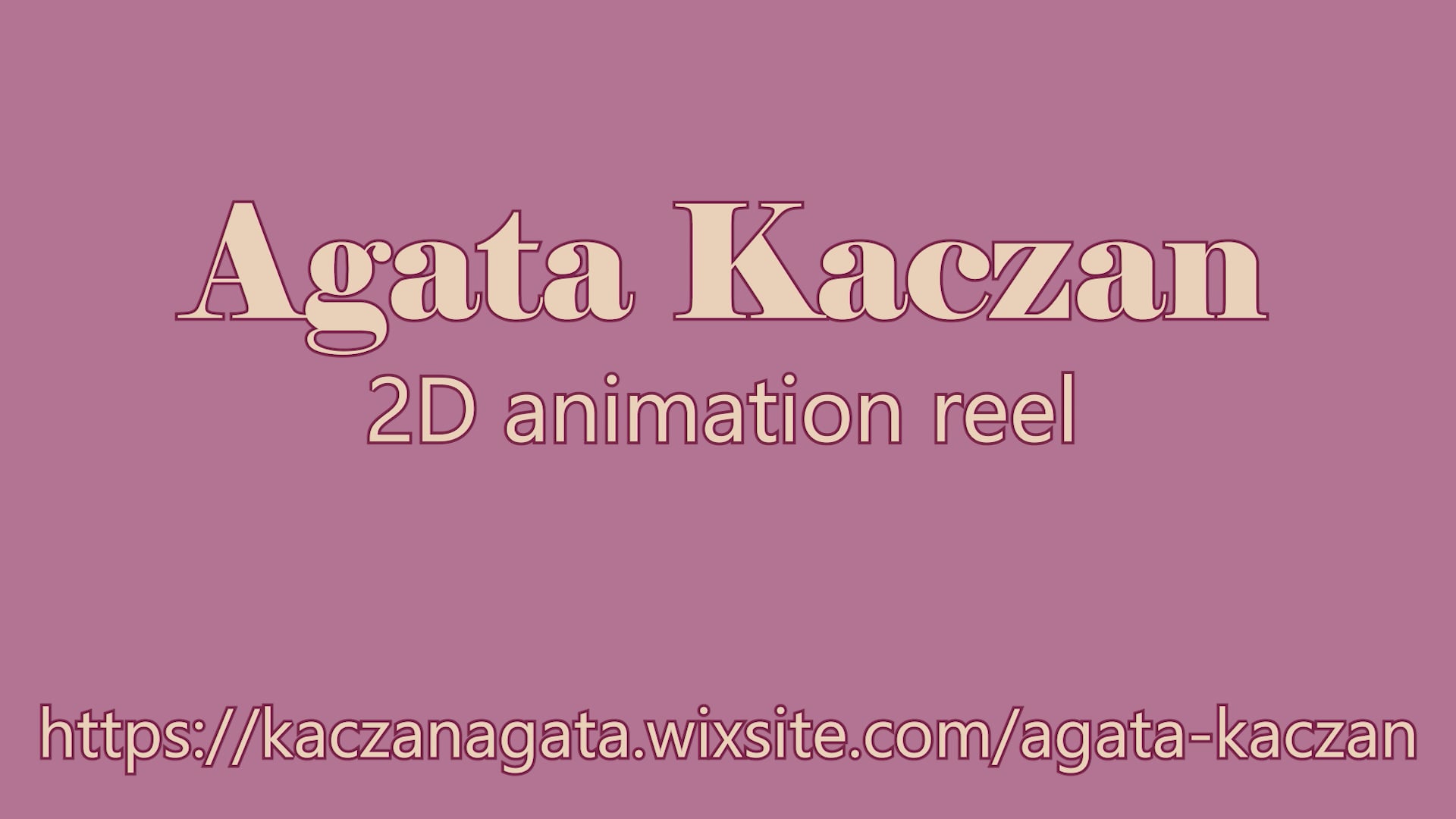 Agata Kaczan 2D animation reel