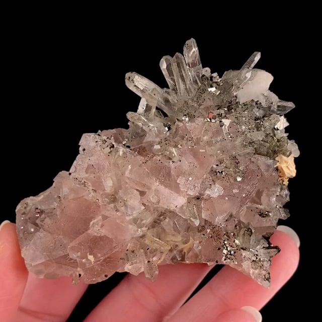 Pink Fluorite with Quartz