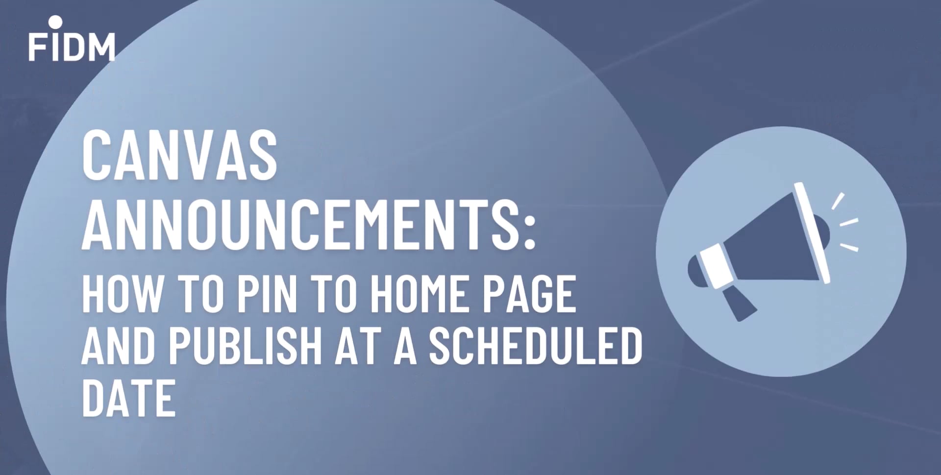 Canvas Announcements How to Pin to Homepage and Publish at a Scheduled Date on Vimeo