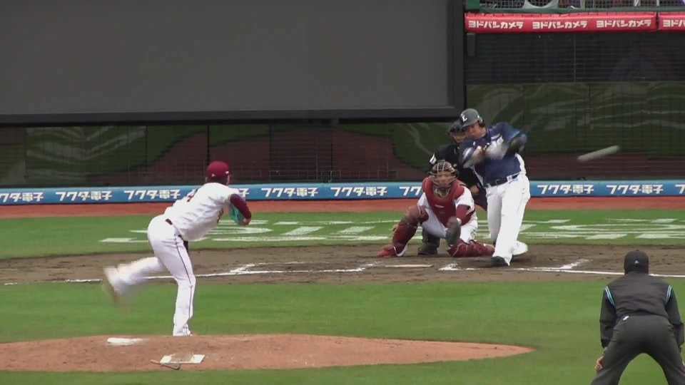 【ファーム】頼れる男が帰ってきた!! ライオンズ・山川穂高 レフト線へ勝ち越しのタイムリー2ベースヒット!!  2023年4月30日 東北楽天ゴールデンイーグルス 対 埼玉西武ライオンズ