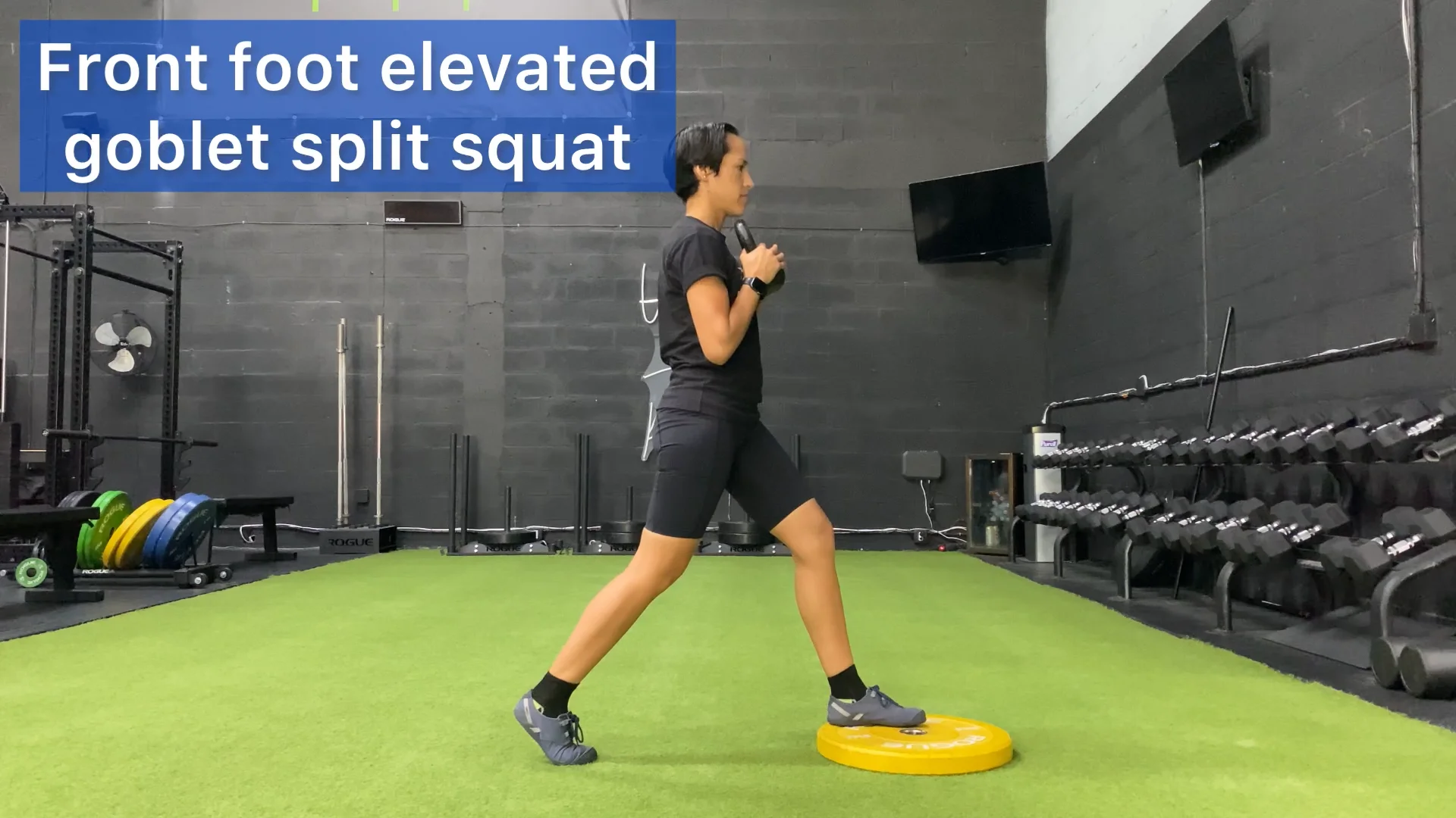 Front foot elevated goblet split squat on Vimeo