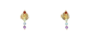 Gabriel Designs .18 ct. t.w. Multi-Gemstone Bar Earrings in 14kt Yellow Gold