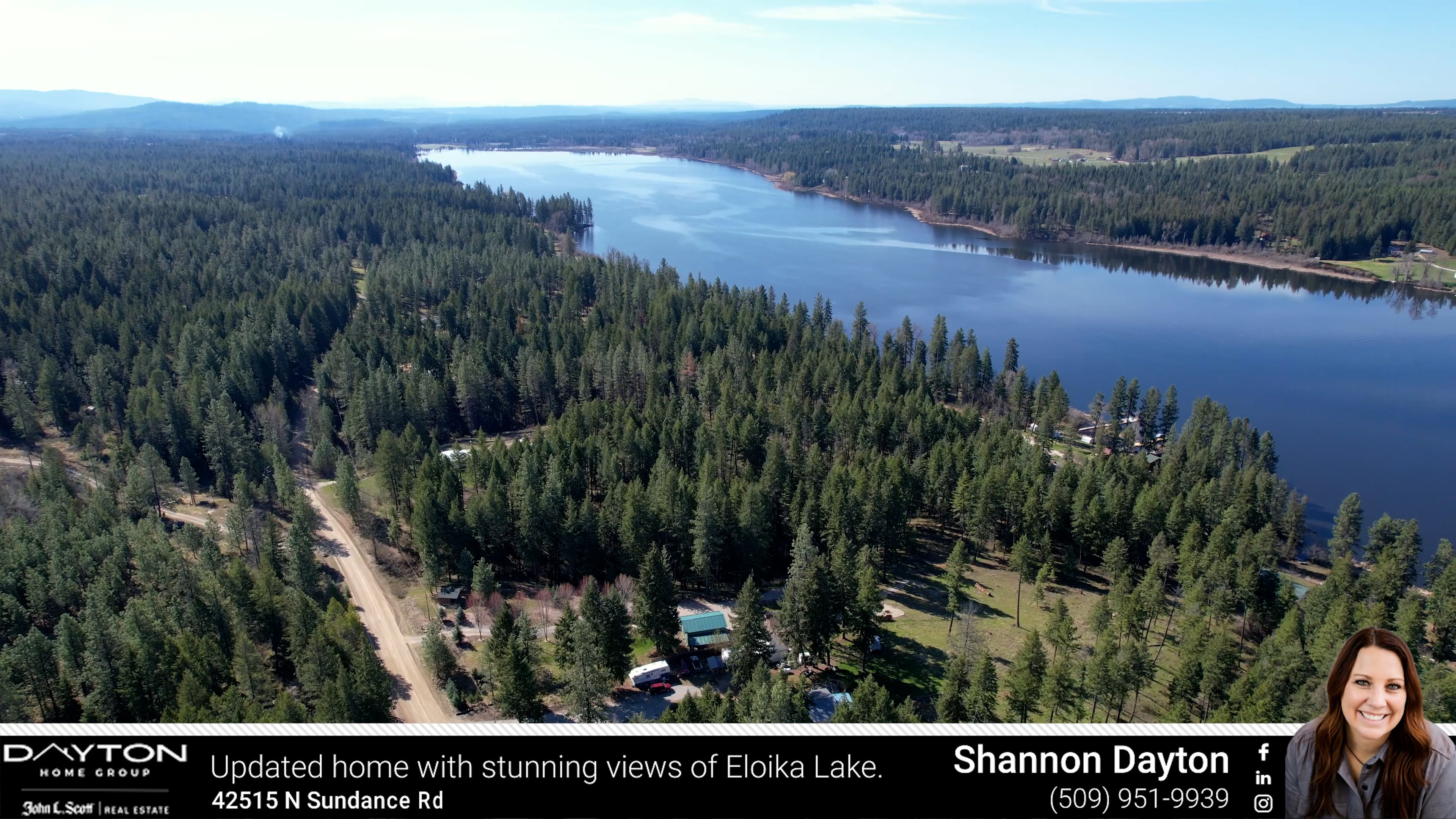Updated home with stunning views of Eloika Lake. 42515 N Sundance Rd