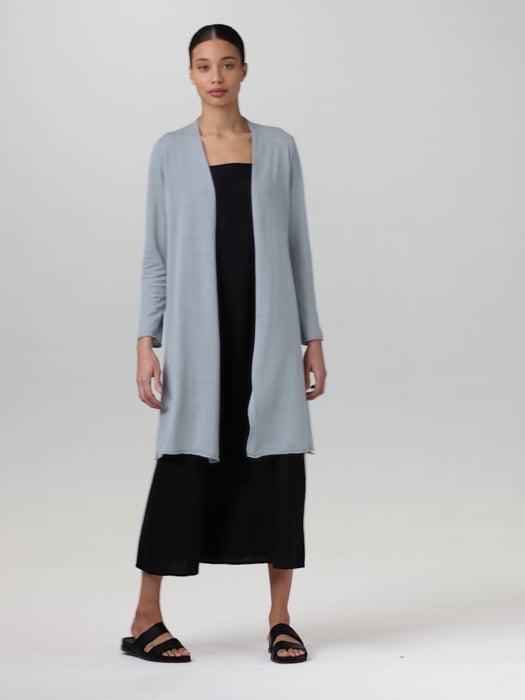 Organic Linen Cotton Jersey Long Cardigan | EILEEN FISHER Organic Linen Cotton Jersey Long Cardigan | EILEEN FISHER
