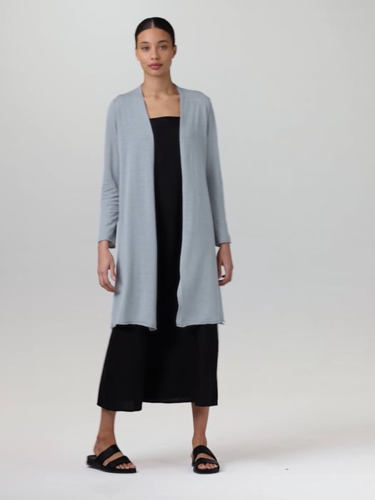 Organic Linen Cotton Jersey Long Cardigan | EILEEN FISHER