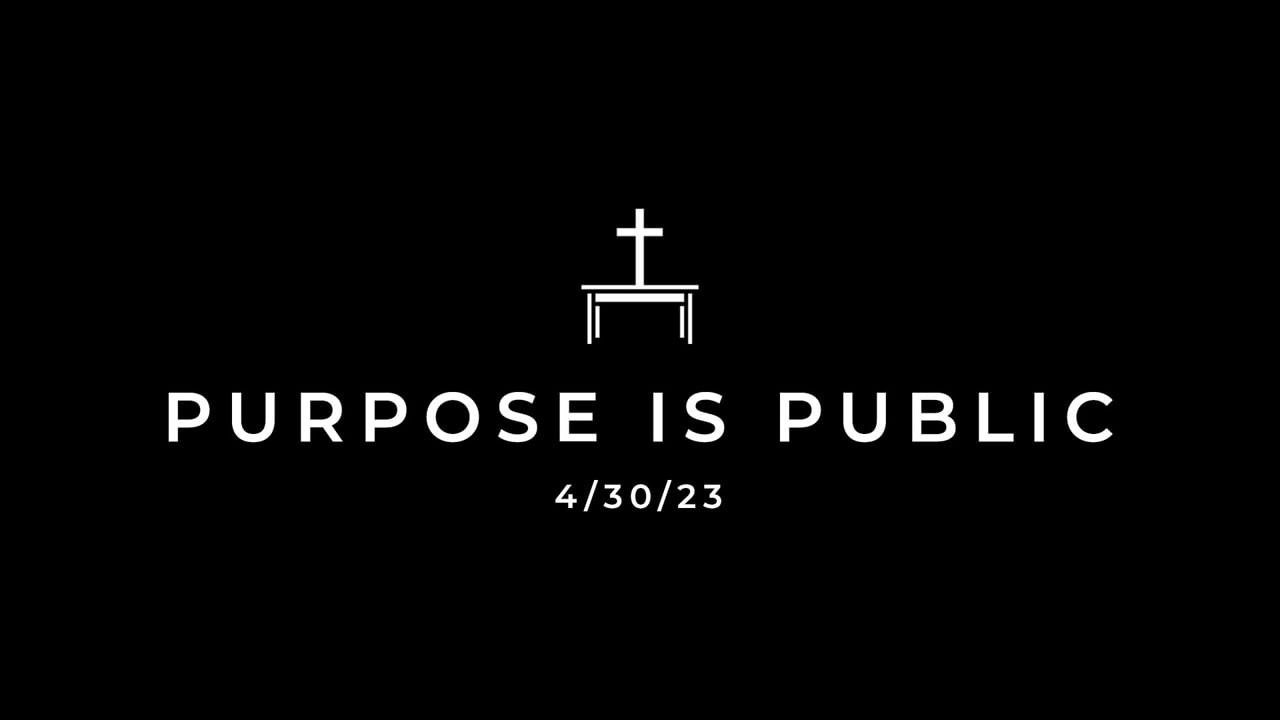 4/30/23 Purpose is Public