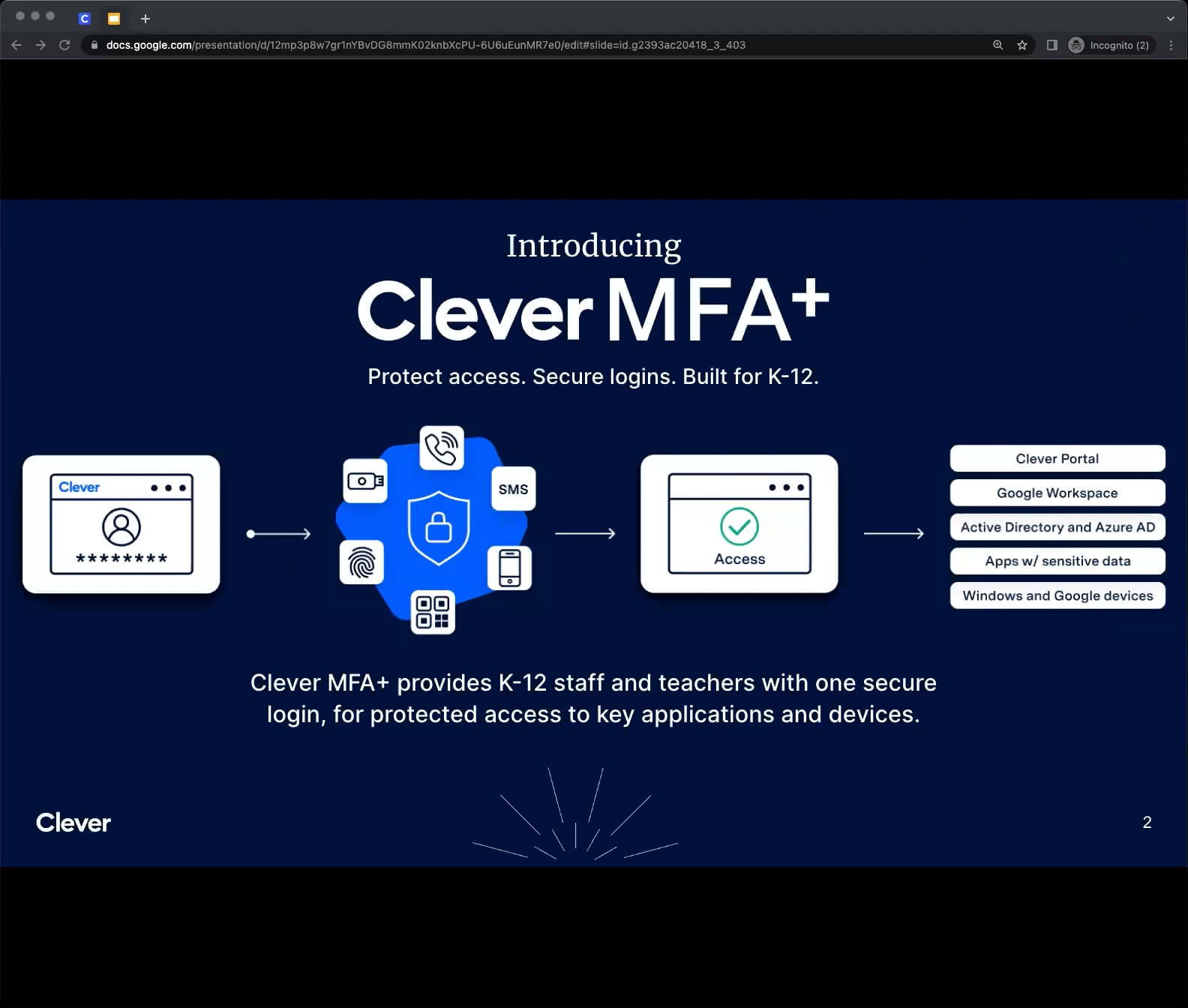 Clever MFA+ overview demo on Vimeo