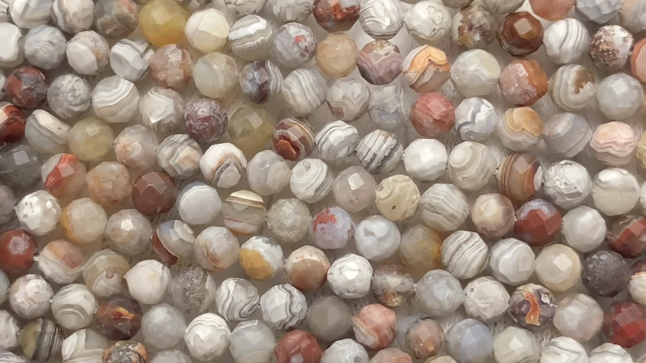 ラグナレースアゲート ラウンドカット4mm 1連｜天然石ビーズの卸問屋