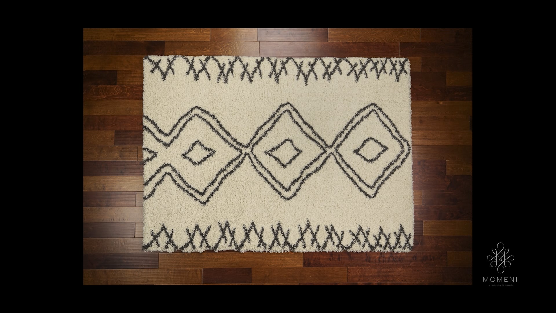 Maya Collection Rug, Ivory With Charcoal, 7'10"x9'10"