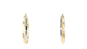14kt Two-Tone Gold Double-Oval Hoop Earrings