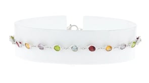 5.70 ct. t.w. Multi-Gemstone Anklet in Sterling Silver