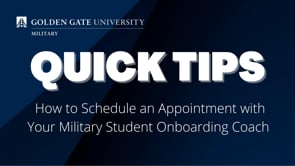 How to Schedule an Appointment with Your Student Veteran Onboarding Coach