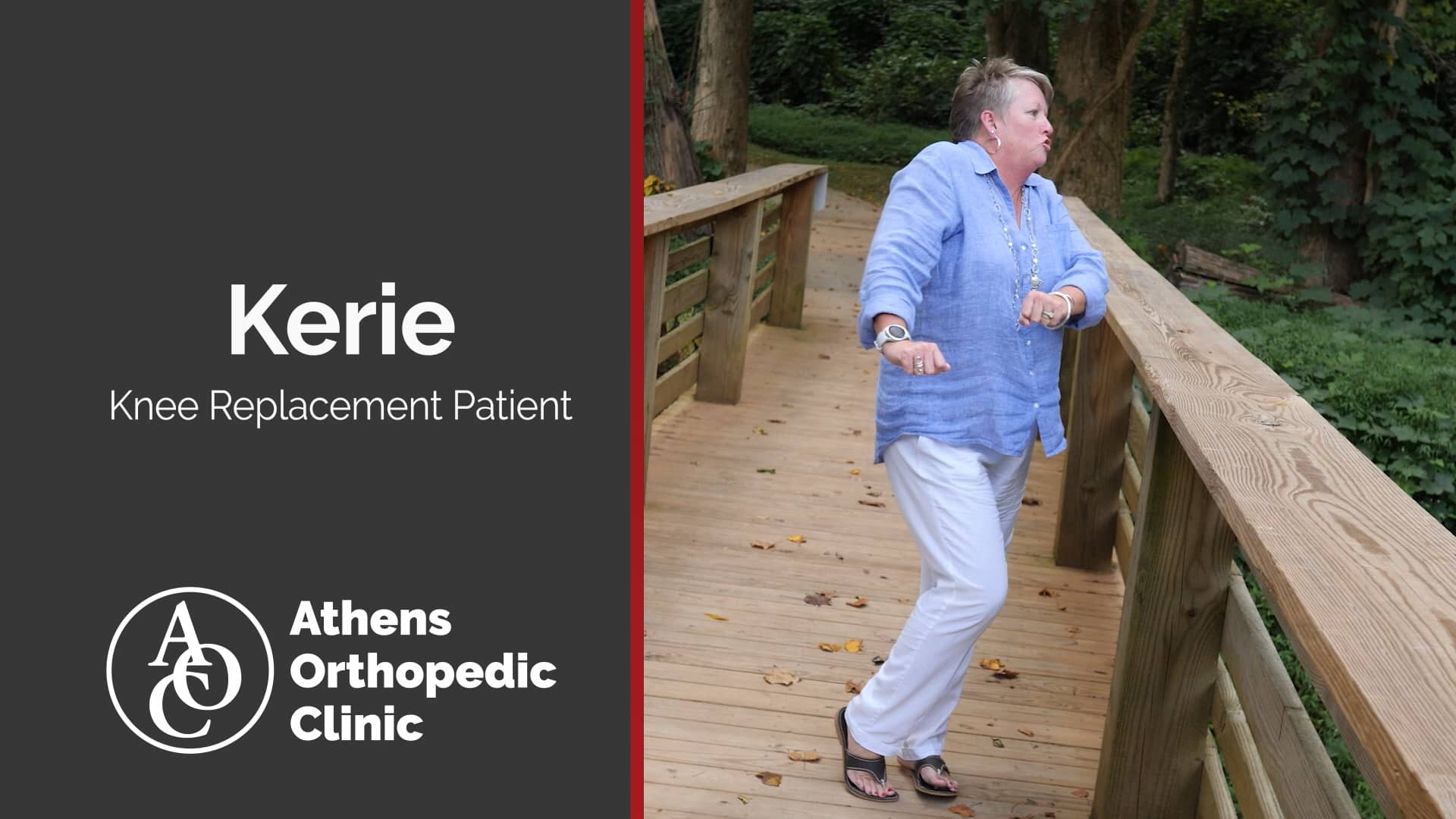 Athens Orthopedic Clinic "Kerie's New Knee 30" on Vimeo