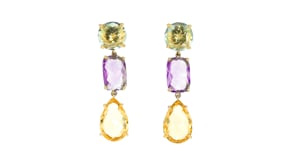 23.00 ct. t.w. Multi-Gemstone Drop Earrings in 14kt Yellow Gold
