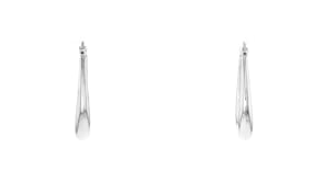 14kt White Gold Tapered Hoop Earrings