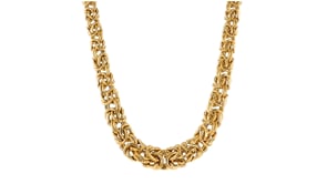 Italian 24kt Gold Over Sterling Graduated Byzantine Necklace