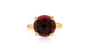 5.75 Carat Garnet Ring in 18kt Gold Over Sterling