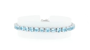 19.20 ct. t.w. Sky Blue Topaz Tennis Bracelet in Sterling Silver