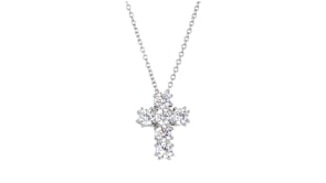 1.50 ct. t.w. CZ Cross Pendant Necklace in Sterling Silver