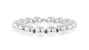 Italian 12mm Sterling Silver Bead Stretch Bracelet