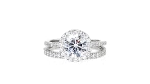 2.70 ct. t.w. CZ Bridal Set Engagement and Wedding Rings in Sterling Silver