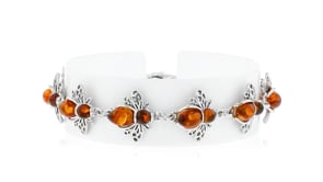 Amber Bumblebee Bracelet in Sterling Silver