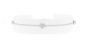 45 ct. t.w. CZ Heart Anklet in Sterling Silver