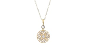 25 ct. t.w. Diamond Openwork Circle Pendant Necklace in 18kt Gold Over Sterling