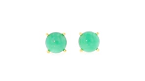 Jade Stud Earrings in 18kt Gold Over Sterling