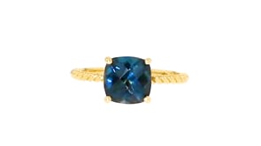 2.60 Carat London Blue Topaz Twisted Ring in 18kt Gold Over Sterling