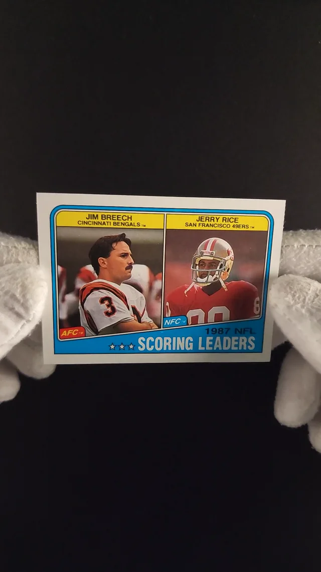 1988 Topps #218 1987 NFL Scoring Leaders - Jerry Rice & Jim Breech