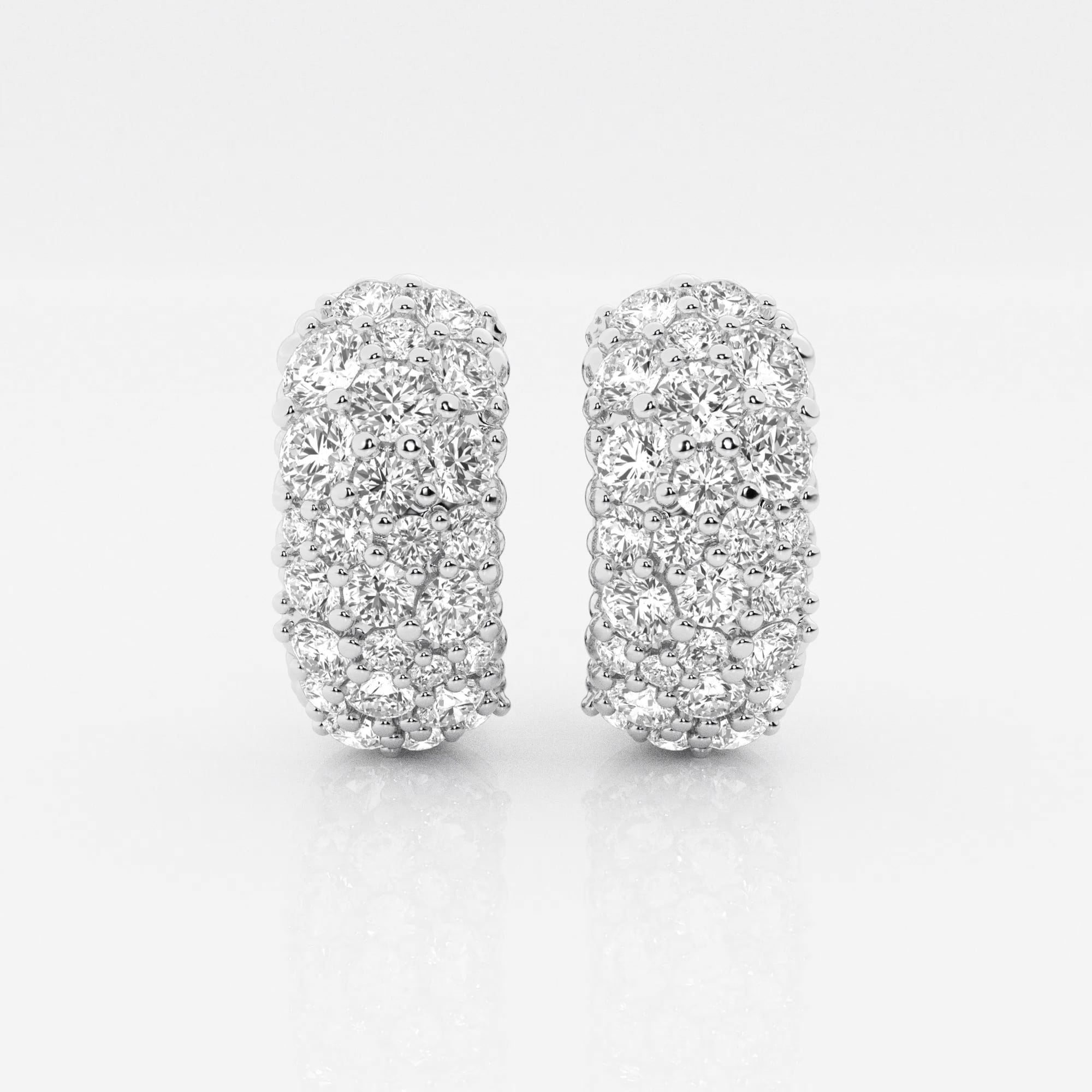 2 ctw Round Lab Grown Diamond Cluster Huggie Hoop Earrings ...
