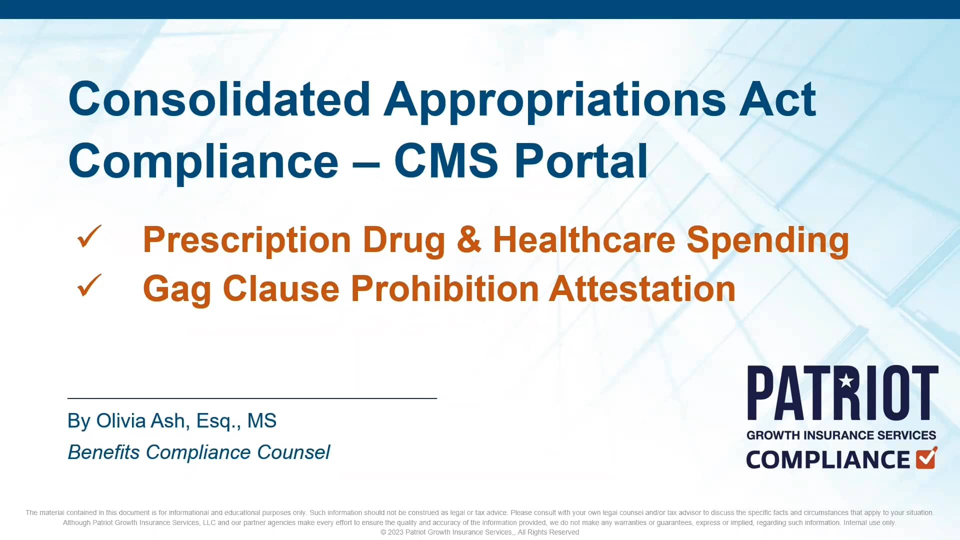 Consolidated Appropriations Act How to find Resources on CMS' Portal