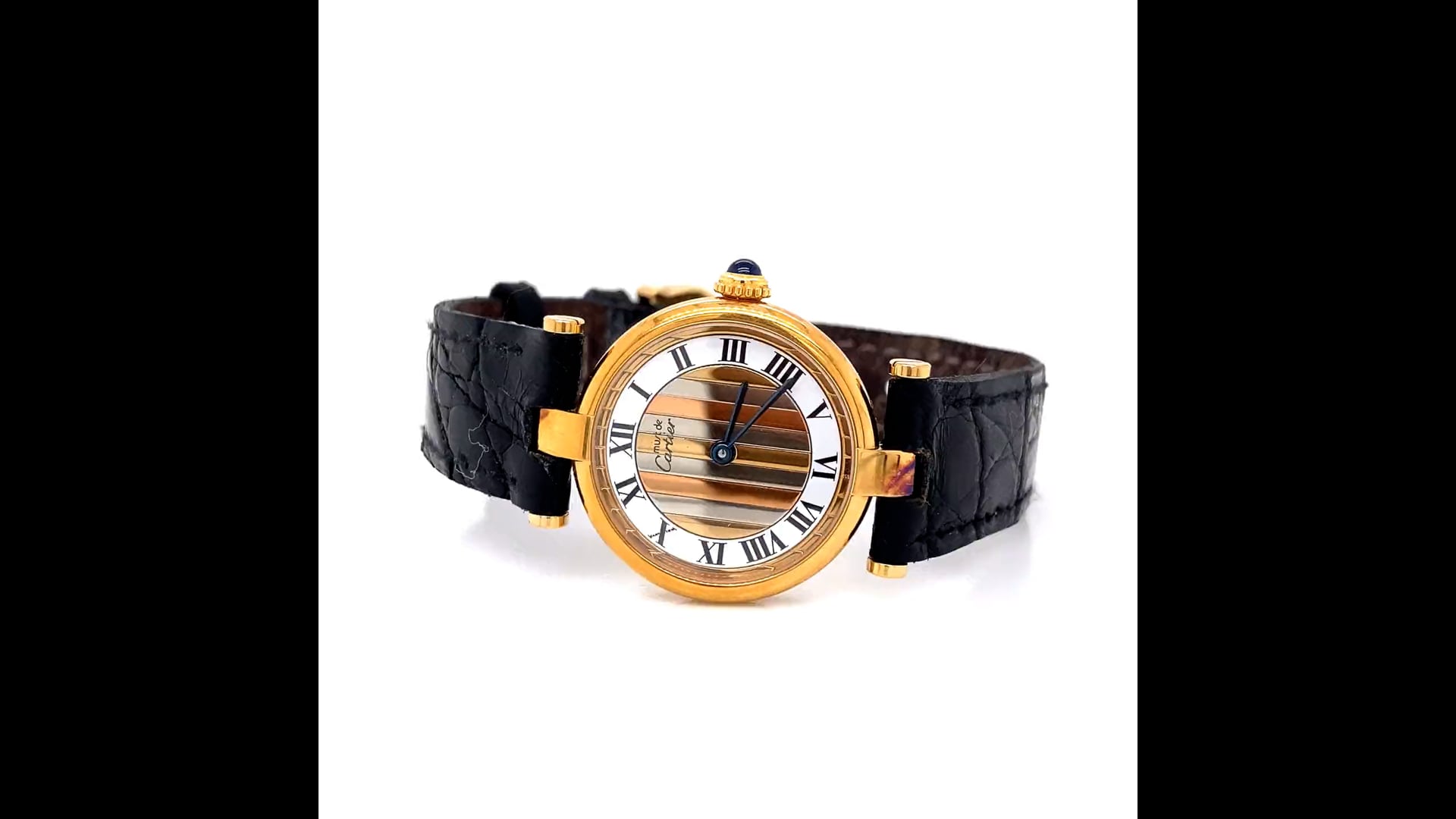 Vintage Cartier Paris Ladies Watch Vermeil Silver with Gold