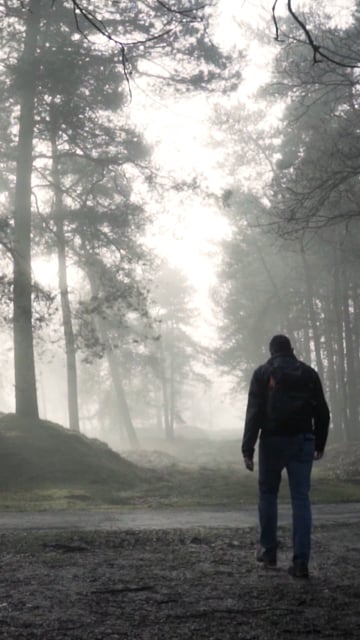 man walking alone sad