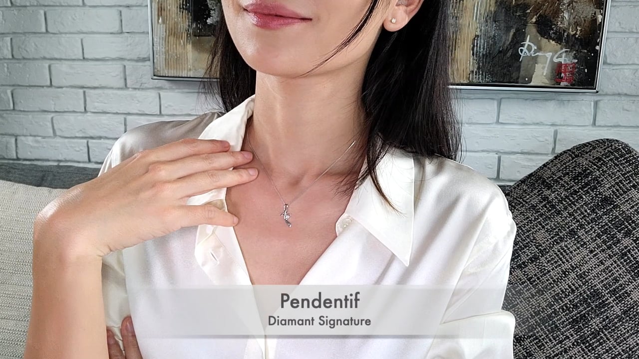 Pendentif Diamant Signature - Or Blanc & Diamant | Gemperles