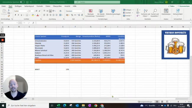 3.8 Zellen verbinden