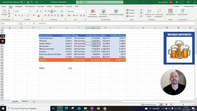 3.5 Spaltenbreiten, Zeilenhöhen und Textumbrüche
