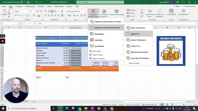 3.10 Bedingte Formatierungen